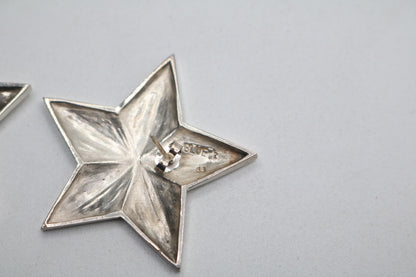Sterling Silver Star Shaped Earrings (15.3 Grams)