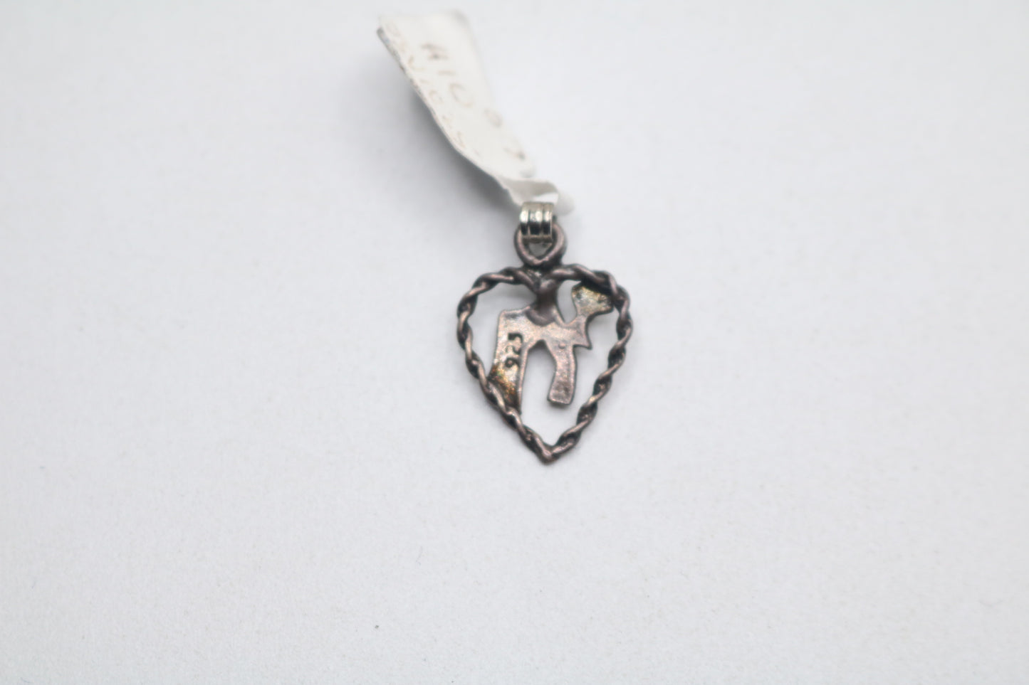 Sterling Silver Heart "N" Charm (1.1 Grams)