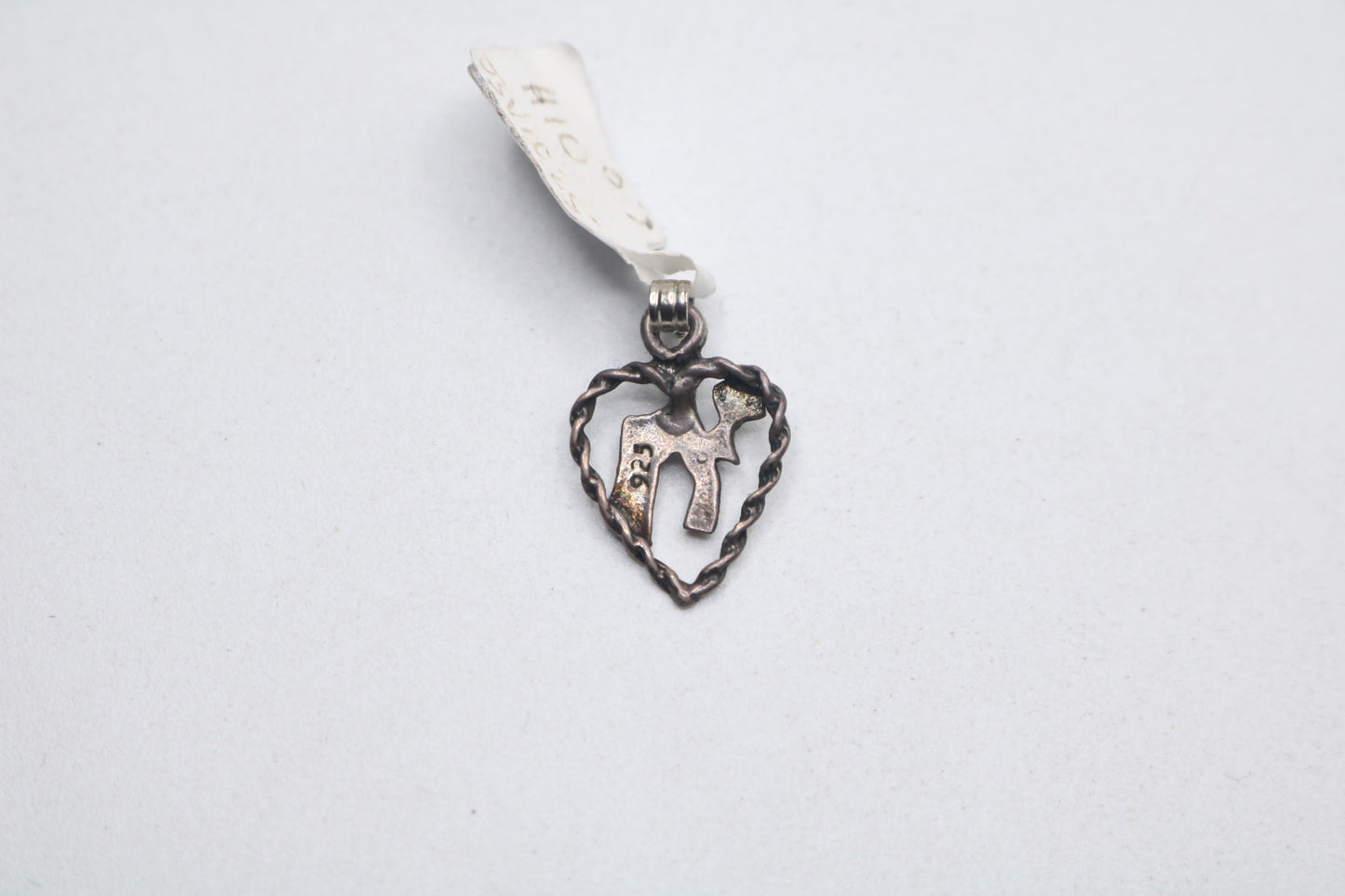 Sterling Silver Heart "N" Charm (1.1 Grams)