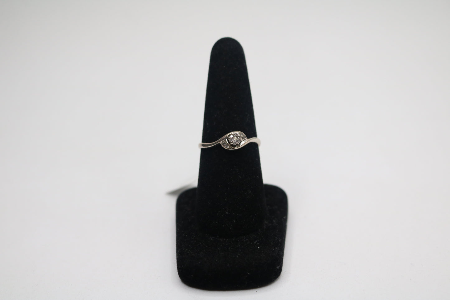 Sterling Silver Diamond Bypass Ring (Size 9 & 1/2)