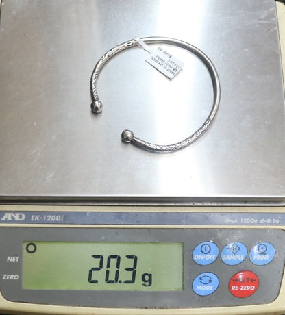 Sterling Silver Bangle Bracelet (22.3 Grams)