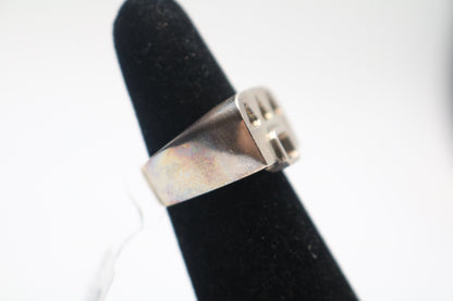 Sterling Silver Fancy  Ring (Size 6)