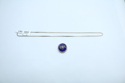 Sterling Silver Box Chain with Round Charm(18 Inches)