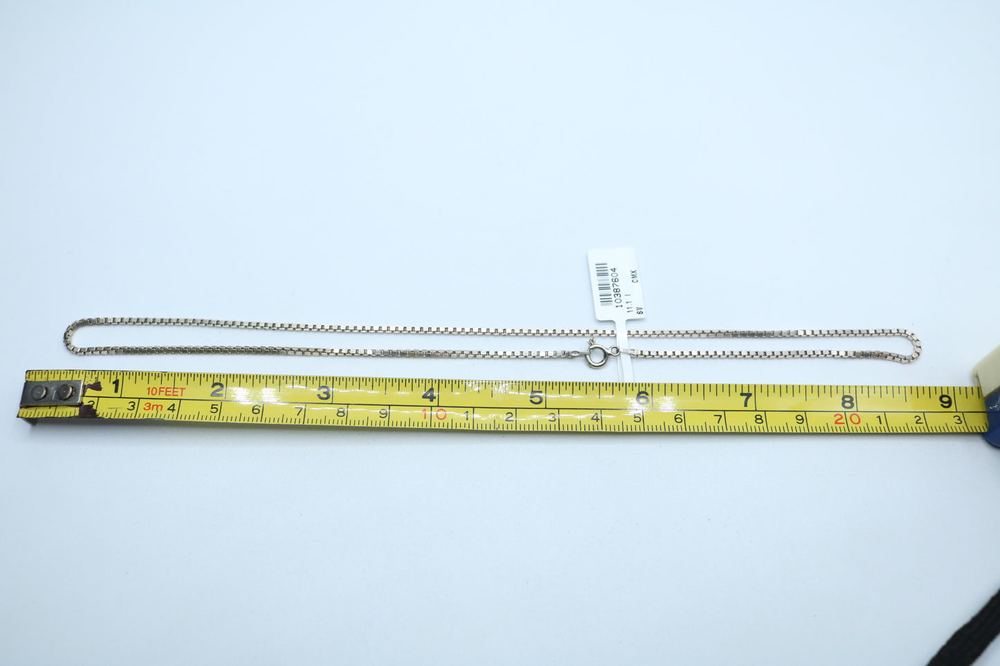 Sterling Silver Box Chain with Round Charm(18 Inches)