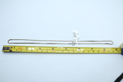 Sterling Silver Box Chain with Round Charm(18 Inches)