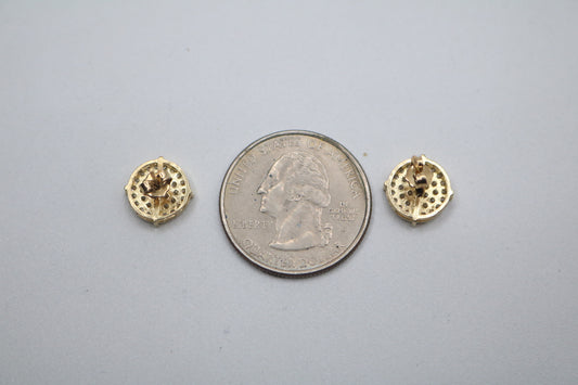 10k Yellow Gold Cluster Style Earrings