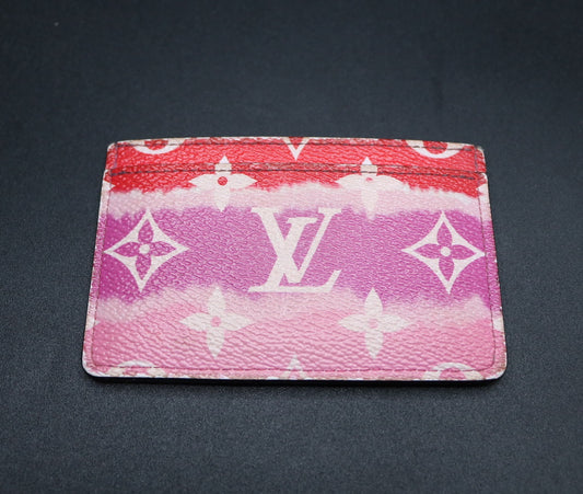Authentic Louis Vuitton Pink & Red Monogram Escale Cardholder