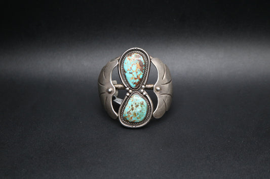 Pre-owned Silver Turquoise Bangle