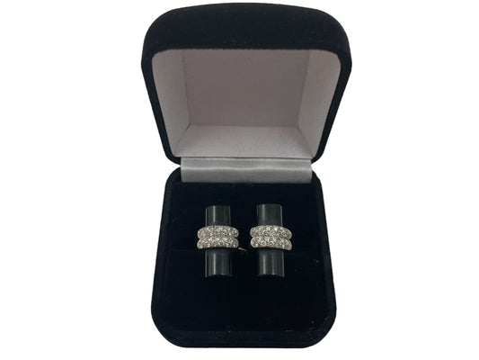 18K White Gold Black Onyx and Diamond Cufflinks (0.92 CTW) (Local pick-up only)
