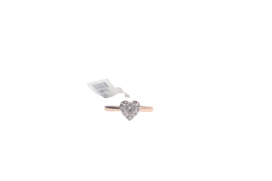 14K Rose Gold Heart Shaped Diamond Ring (Size 6 & 3/4's)