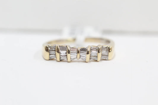 14K Yellow Gold Diamond Fancy Band Ring (Size 8 1/2) .45 CTW